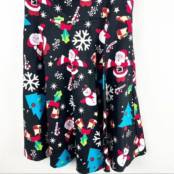 BRIDESMAY Festive Christmas Sleeveless V-Neck Pleated Back Zipper Dress, Size XL - Picture 6 of 9